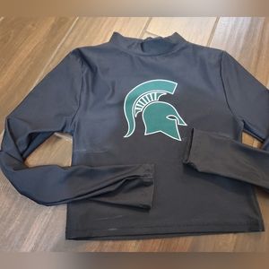 Spartans MSU long sleeve shorter style spandex like Dri fit top size sma…